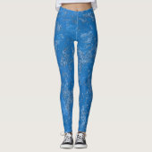 Blaue Textur Leggings (Vorderseite)