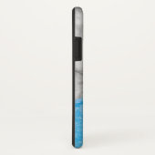 Blaue Textur-Marmor mit Monogramm Case-Mate iPhone Hülle (Hinten/Rechts)