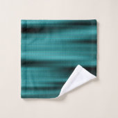 Blaue Textur mit schwarzen Waves Badhandtuch Set (Waschlappen)