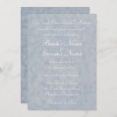 Blaue Textur mit Verse Wedding Einladung (Vorne/Hinten)