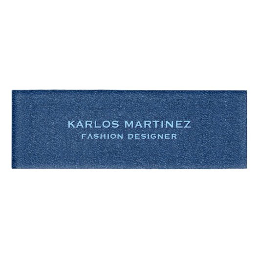 Blaue Textur Namenschild (Vorderseite)