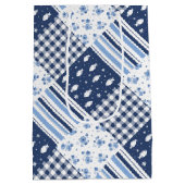 Blaue Texturen Mittlere Geschenktüte (Rückseite)