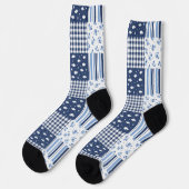 Blaue Texturen Socken (Linkes Detail)