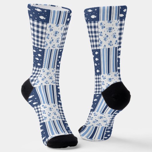 Blaue Texturen Socken (Gewinkelt)