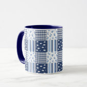 Blaue Texturen Tasse (Vorderseite Links)