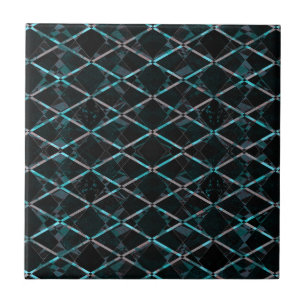 Blaue texturierte Diamantmuster Fliese