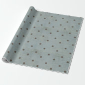 Blaue Texturierte Punkte-Wrap-Papier Geschenkpapier (Ungerollt)