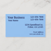 Blaue Themaschnellboot-Gewohnheits-Visitenkarten Visitenkarte (Rückseite)