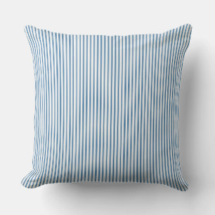 Blaue Ticking-Streifen Kissen