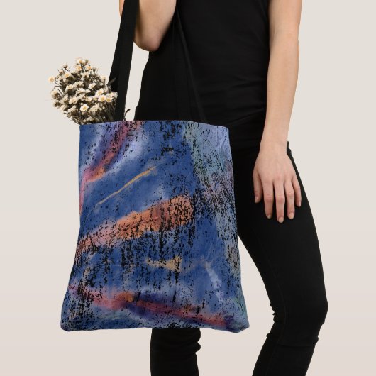 Blaue Tie-Dye-Umhängetasche Tasche (Von Nahem)