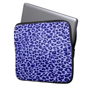 Blaue Tierfelloptik eines Leoparden Laptopschutzhülle