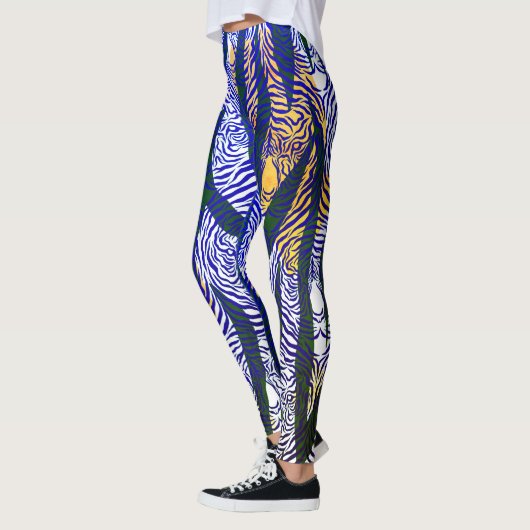 Blaue Tiger-Leggings Leggings (Links)