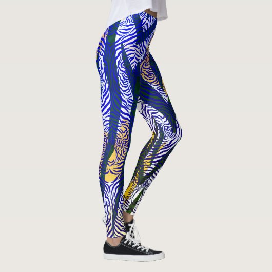 Blaue Tiger-Leggings Leggings (Rechts)