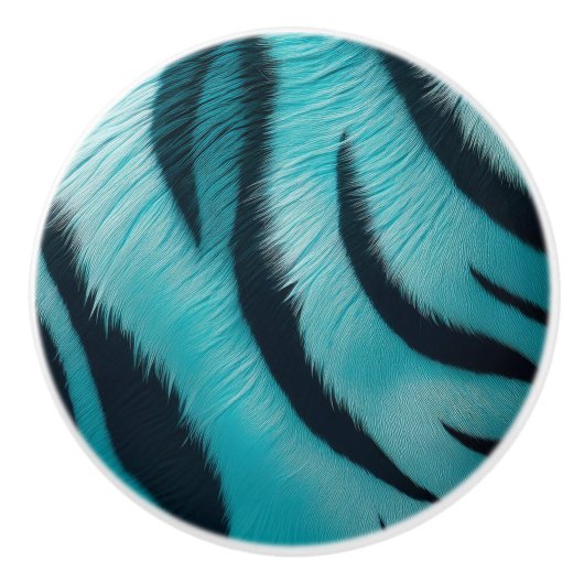 Blaue Tiger Streifen Keramikknauf (Vorderseite)