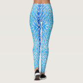 Blaue Tiger Streifen Tierdruck Leggings (Rückseite)