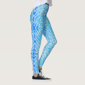 Blaue Tiger Streifen Tierdruck Leggings (Rechts)
