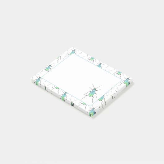 Blaue Tigerkäfer Liebe Bug Post-it Klebezettel (angewinkelt)