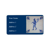 Blaue Tile Delft - Vorlage Adressaufkleber (Vorne)