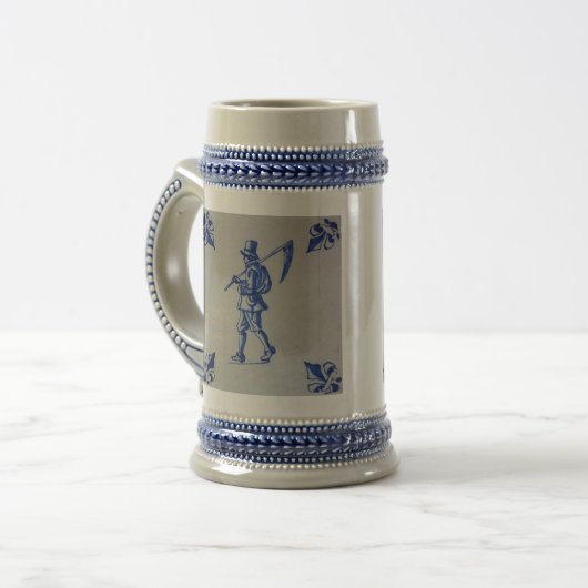 Blaue Tile Delft - Vorlage Bierglas (Vorderseite Links)