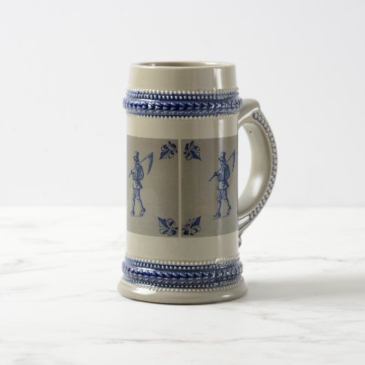 Blaue Tile Delft - Vorlage Bierglas (VorderseiteRechts)