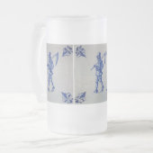 Blaue Tile Delft - Vorlage Mattglas Bierglas (Vorderseite Links)