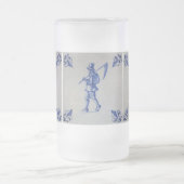 Blaue Tile Delft - Vorlage Mattglas Bierglas (Mittel)