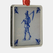 Blaue Tile Delft - Vorlage Ornament Aus Metall (Rechts)