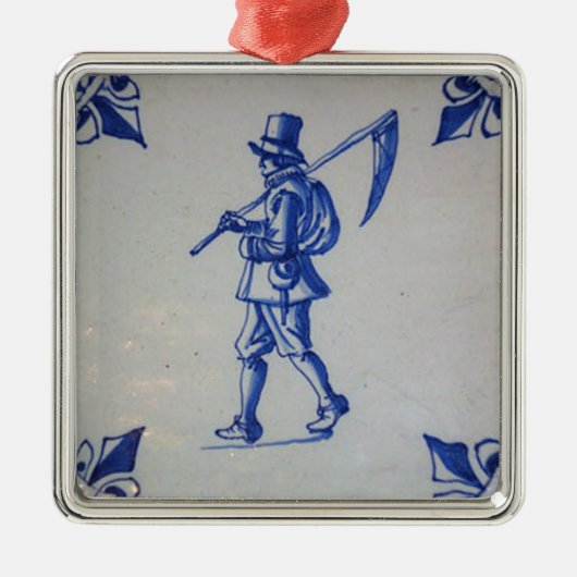 Blaue Tile Delft - Vorlage Ornament Aus Metall (Vorne)