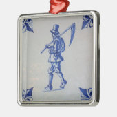 Blaue Tile Delft - Vorlage Ornament Aus Metall (Links)