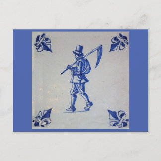 Blaue Tile Delft - Vorlage Postkarte
