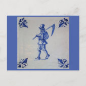 Blaue Tile Delft - Vorlage Postkarte (Vorderseite)