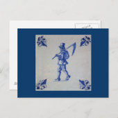 Blaue Tile Delft - Vorlage Postkarte (Vorne/Hinten)