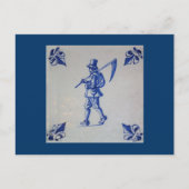 Blaue Tile Delft - Vorlage Postkarte (Vorderseite)