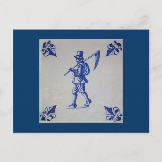 Blaue Tile Delft - Vorlage Postkarte (Vorderseite)