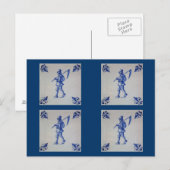 Blaue Tile Delft - Vorlage Postkarte (Vorne/Hinten)