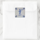 Blaue Tile Delft - Vorlage Quadratischer Aufkleber (Tasche)