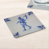 Blaue Tile Delft - Vorlage Rechteckiger Pappuntersetzer (angewinkelt)