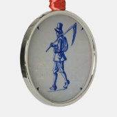 Blaue Tile Delft - Vorlage Silbernes Ornament (Rechts)