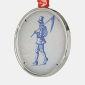 Blaue Tile Delft - Vorlage Silbernes Ornament (Links)