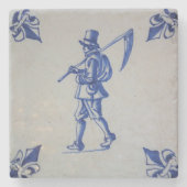Blaue Tile Delft - Vorlage Steinuntersetzer (Vorderseite)