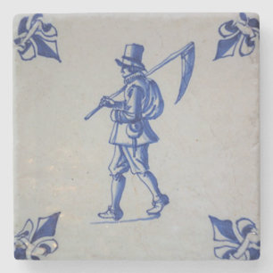 Blaue Tile Delft - Vorlage Steinuntersetzer