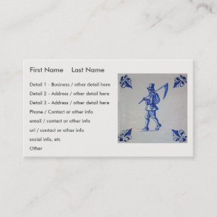 Blaue Tile Delft - Vorlage Visitenkarte
