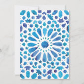 Blaue Tile-Mittelmeer-Hochzeit Einladung (Rückseite)