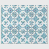 Blaue Tile-Motif Geschenkpapier (Flach)