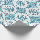 Blaue Tile-Motif Geschenkpapier (Ecke)