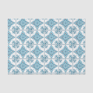 Blaue Tile-Motif Seidenpapier
