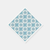 Blaue Tile-Motif Serviette (Ecke)