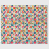 Blaue Tile: Vintager Mosaikhintergrund. Geschenkpapier (Flach)