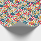 Blaue Tile: Vintager Mosaikhintergrund. Geschenkpapier (Ecke)