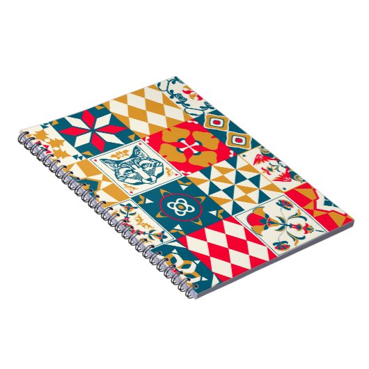 Blaue Tile: Vintager Mosaikhintergrund. Notizblock (Rechte Seite)